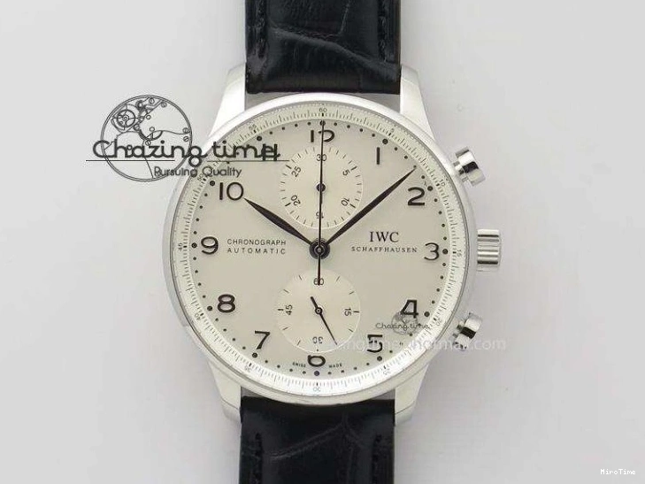 MIROTIME 0415 Portuguese IW3714 Diam ZF V2 1:1 Best Edition Black Dial On Black Leather Strap A79350 (Slim Movement) Lightweight 7245